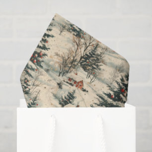 Vintage Rustic Christmas Holiday Tissue Paper