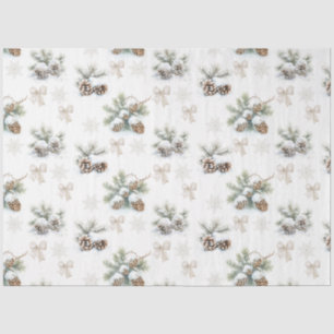 Vintage rustic Christmas Pine cones Tissue Paper