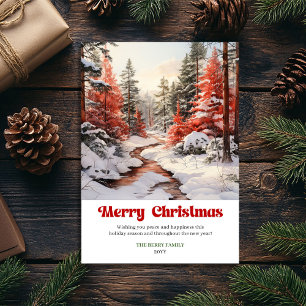 Vintage rustic Christmas scene festive holiday  Card