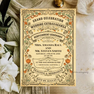 Vintage Rustic Country Fair Wedding Extravaganza Invitation