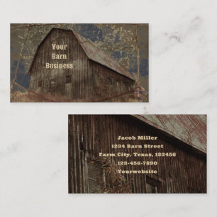 Vintage Rustic Dark Grey Tan Sky Barn Texture Business Card