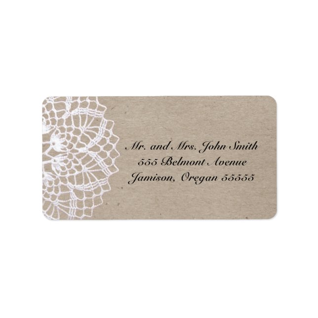 Vintage Rustic Doily Address Label (Front)