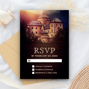 Vintage Rustic Fairytale Castle RSVP Card