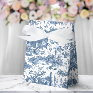 Vintage Rustic Farm French Toile-Blue & White Favour Box