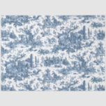 Vintage Rustic Farm French Toile-Blue & White Tissue Paper<br><div class="desc">This lovely restored vintage French toile de jouy pattern dated ca 1780s features scenes of joyous rustic farm life including animals,  ancient ruins,  cottages and peasants engaged in work and play in blue on white background.</div>