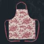 Vintage Rustic Farm French Toile-Red & Tan Apron<br><div class="desc">This lovely restored vintage French toile de jouy pattern dated ca 1780s features scenes of joyous rustic farm life including animals,  ancient ruins,  cottages and peasants engaged in work and play in burgandy red and tan.</div>