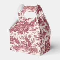 Vintage Rustic Farm French Toile-Red & Tan