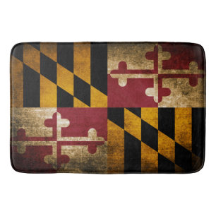 Vintage Rustic Flag of Maryland Bath Mat