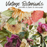 Vintage Rustic Floral Botanical Decoupage Wrapping Paper Sheet<br><div class="desc">Creative & Unique Decoupage Wrapping Paper using an array of textures,  patterns,  and vintage illustrations in vibrant colour palettes. Perfect for decoupage,  scrap booking,  and other paper craft.</div>