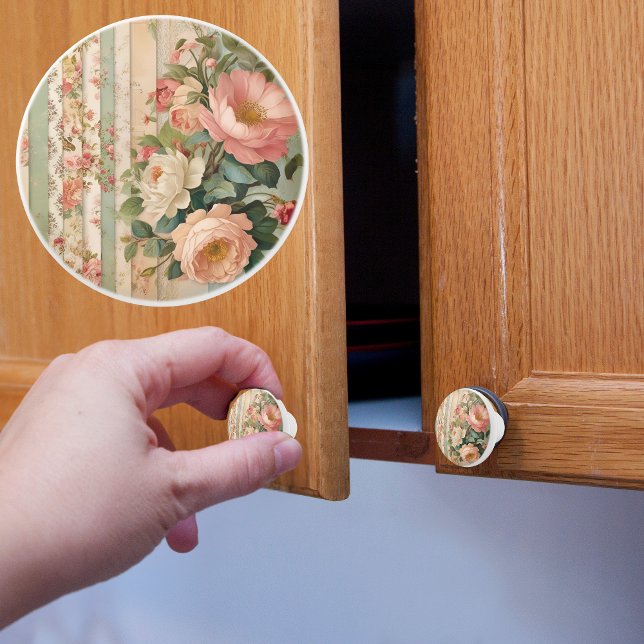 Vintage Rustic Floral  Ceramic Knob (Creator Uploaded)