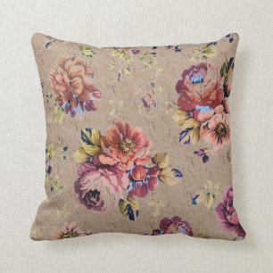 Vintage Rustic Floral Cushion