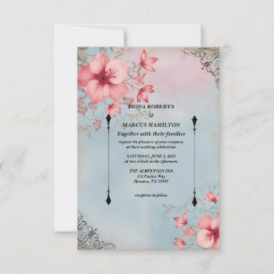 Vintage Rustic Floral & Elegant Save the Date Card