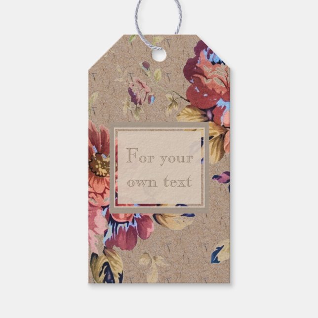 Vintage Rustic Floral Gift Tags (Front)