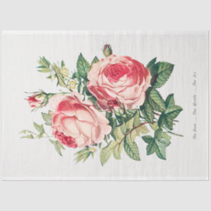 Vintage Rustic Floral Roses Flowers Decoupaging Tissue Paper