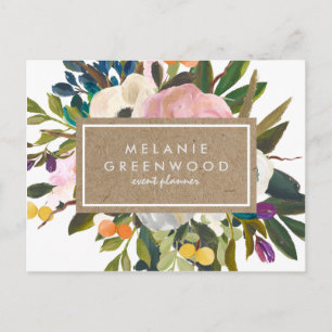 Vintage Rustic Florals Business Postcard