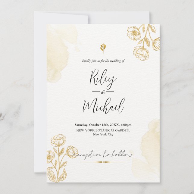 Vintage Rustic Flower&Botanical  Invitation (Front)