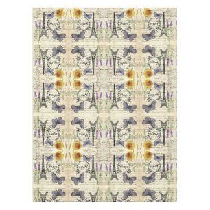 vintage rustic french butterfly paris eiffel tower tablecloth