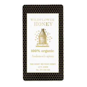 Vintage rustic gold beehive honey jar