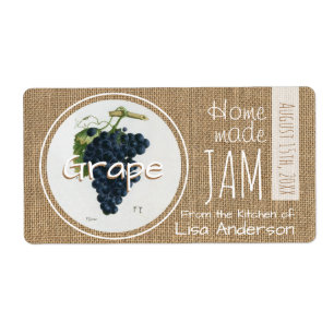 Vintage Rustic Grape Jam personalised H Label