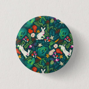 Vintage Rustic Greenery Bunny Floral Garden 3 Cm Round Badge