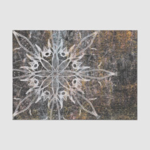 Vintage Rustic Grunge Texture Bohemian Mandala Tissue Paper