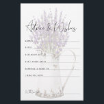 Vintage Rustic Lavender Advice Card Bridal Shower<br><div class="desc">Vintage Lavender.  Advice & Wishes. Shower.</div>