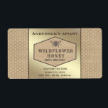 Vintage rustic linen  honey bee honey jar label<br><div class="desc">Vintage rustic linen bee honey jar label design.</div>