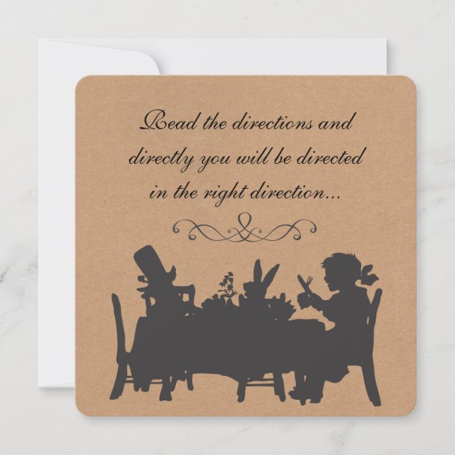 Vintage Rustic Mad Hatters Tea Party Birthday Invitation (Front)