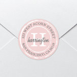 Vintage Rustic Monogram | Round Address Label<br><div class="desc">This round return address label features a rustic round frame, a single letter monogram, surname in script, and text in a semicircle on the top and bottom. The entire look is very elegant and classic. Return address labels adds a touch of sophistication to any envelope, as well as being practical!...</div>