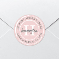 Vintage Rustic Monogram | Round Address Label