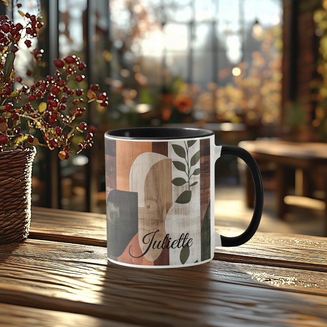 Vintage Rustic Mug - Personalised Earthy Abstract  (Creator Uploaded)