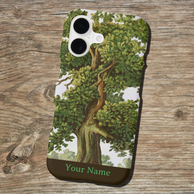 Vintage Rustic Oak Tree Custom Name (Vintage Rustic Oak Tree Custom Name Phone Case)