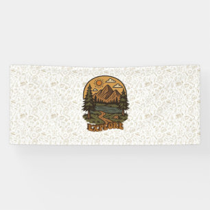 Vintage/rustic outdoorsy explore nature banner