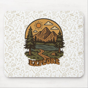 Vintage/rustic outdoorsy explore nature mouse pad