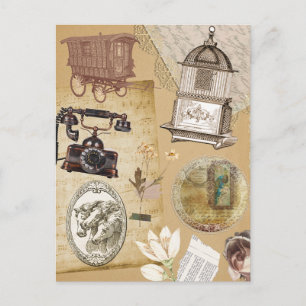 Vintage Rustic Postcard Journal Stickers