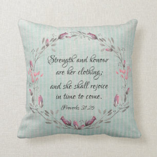 Vintage Rustic Proverbs 31 KJV Bible Verse Cushion