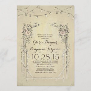 vintage rustic rehearsal dinner invitation
