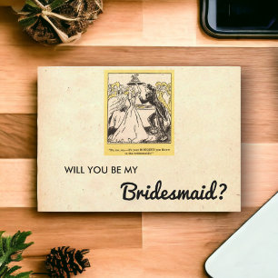 Vintage Rustic Retro Classic Funny Bridesmaid Card