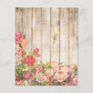 Vintage Rustic Romantic Roses Wood Flyer