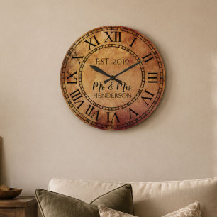 Vintage Rustic Shabby Chic Distressed Antique Cool Large Clock