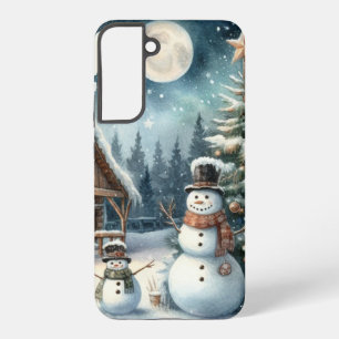 Vintage/Rustic/Snowman/Christmas Samsung Galaxy Case