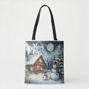 Vintage/Rustic/Snowman/Christmas Tote Bag