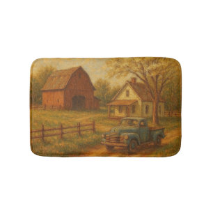 Vintage/rustic spring farm bath mat