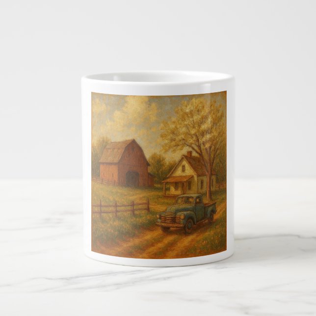 Vintage/rustic spring farm  large coffee mug (Front)