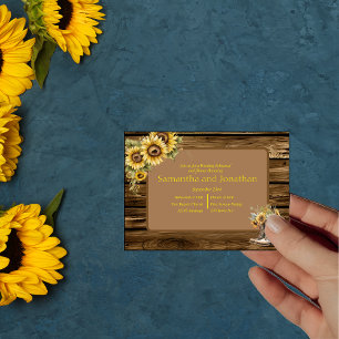 Vintage Rustic Sunflowers Country Rehearsal Invitation