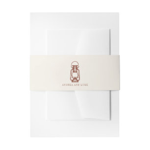 Vintage Rustic Terracotta Lantern Wedding Invitation Belly Band