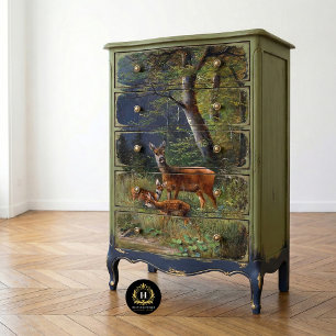 Vintage Rustic Texture Deer Decoupage  Tissue Paper