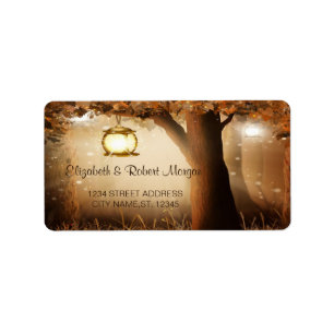 Vintage Rustic Tree Wedding  Label