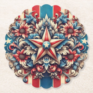 Vintage/rustic USA/Patriotic Paper Coaster