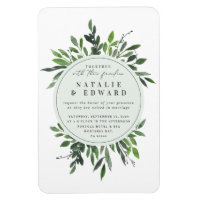 Vintage rustic watercolor leafy frame wedding